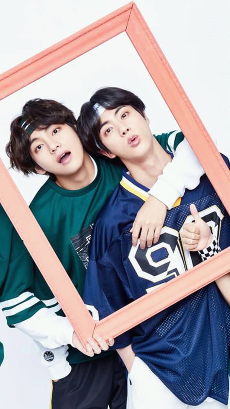 Kim Taehyung // V // BTS // Kim Seok Jin V And Jin, Wide Eyes, Bts Group Picture, V Bts Wallpaper, رعب نفسي, Bts Group Photos, Wallpaper Bts, Seokjin Bts, Billboard Music Awards