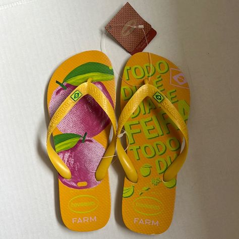 Brand New With Tags Never Worn Size 9/10 Color “Mustard” Ugh Shoes, Orange Sandals, Rainbow Sandals, Havaianas Flip Flops, Shoe Wishlist, Summer Flip Flops, Beach Flip Flops, Swag Shoes, Gorgeous Shoes