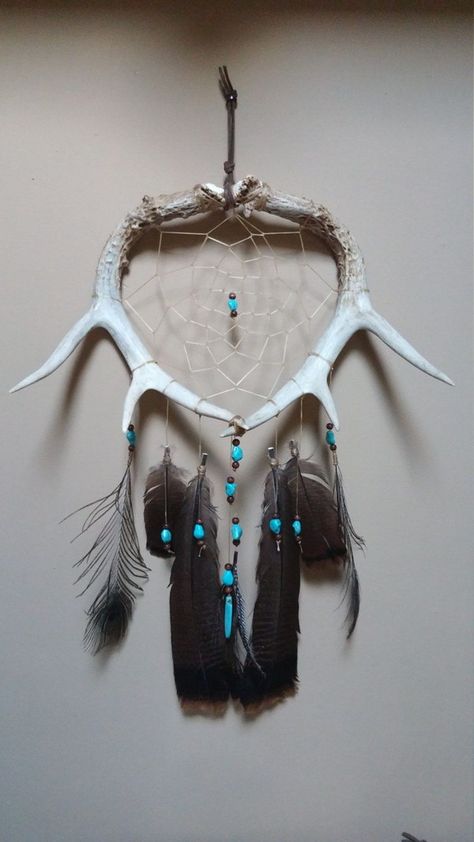 Antlers, A Dream, The Wall, Dream Catcher, Feathers, Deer, Beads, Wall