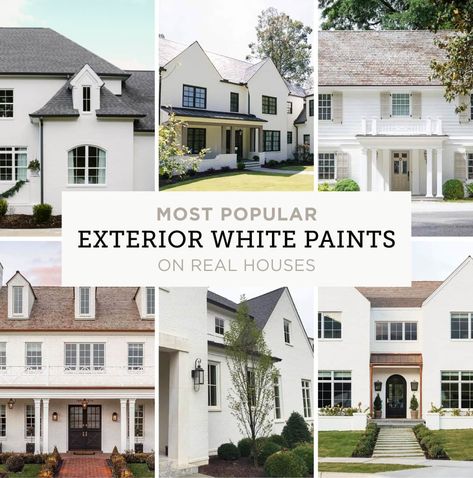 The 10 Best White Exterior Paint Colors - Jenna Sue Design Best White For Exterior House, Best White Exterior Paint Colors, White House Exterior Colors, White Siding Exterior, Popular White Paint Colors, Popular White Paint, Modern Cottage Exterior, Pure White Paint Color, Paint 2024