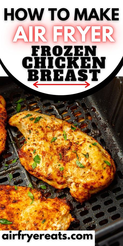 Air Fryer Frozen Chicken Breast, Cooking Frozen Chicken Breast, Air Fryer Recipes Chicken Breast, Frozen Chicken Recipes, Cooking Frozen Chicken, Air Fried Food, Air Fryer Oven Recipes, Air Fry Recipes, Air Fryer Recipes Chicken