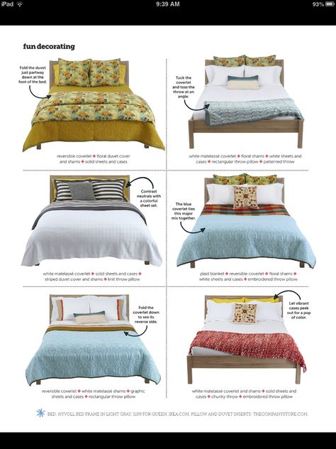 How to make a bed How to make a bed; use different patterns on bed; bed decor; bedroom decor Bedding 101, Casa Disney, Make A Bed, 4 Pillows, Decorating Rules, Bedroom Redesign, How To Dress A Bed, Floral Duvet Cover, Bed Styling