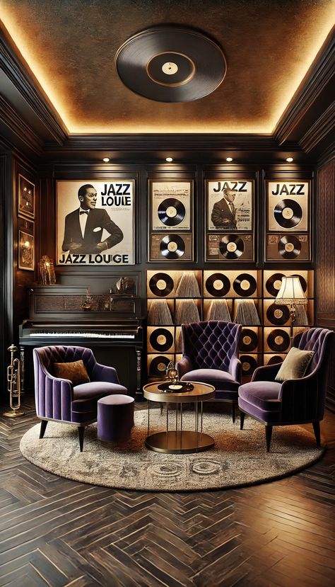 21 Jaw-Dropping Man Cave Decor Ideas You Must See to Believe! 🕶️🎱 Dark Music Room, Sophisticated Man Cave, Shop Bar Ideas, Man Cave Decor Ideas, Small Man Cave Ideas, Dark Wood Paneling, Office Music Room, Modern Man Cave, Speakeasy Decor