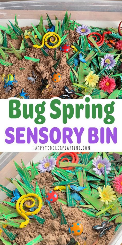 Bug Sensory Bin, Garden Sensory Bin, Spring Sensory Bin, Garden Sensory, Spring Sensory, Toddler Sensory Bins, Spring Toddler, Insects Theme, Simple Garden