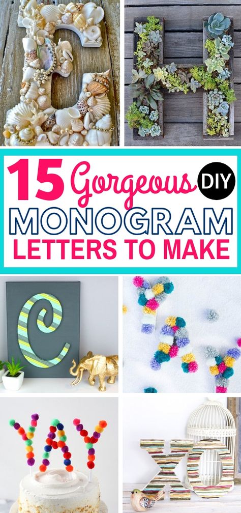 Initial Crafts Diy, Personalized Letters Decor, Diy Letter Decor Initials Nursery, Decorating Cardboard Letters, Diy Name Wall Decor, Decorating Letters For Wall Initials, Letter Name Decor Diy, Monogram Decor Ideas, Diy Initial Decor