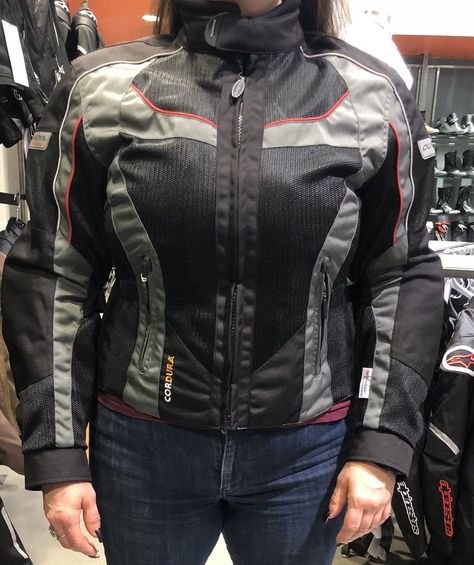 sizing — Real Advice about Women's Motorcycle Gear by GearChic.com — GearChic Plus Size Motorcycle Outfit, Plus Size Motorcycle Gear For Women, Motorbike Gear Women, Womens Motorcycle Gear, Real Advice, Summer Gloves, Riding Jeans, Biker Gear, Mesh Jacket