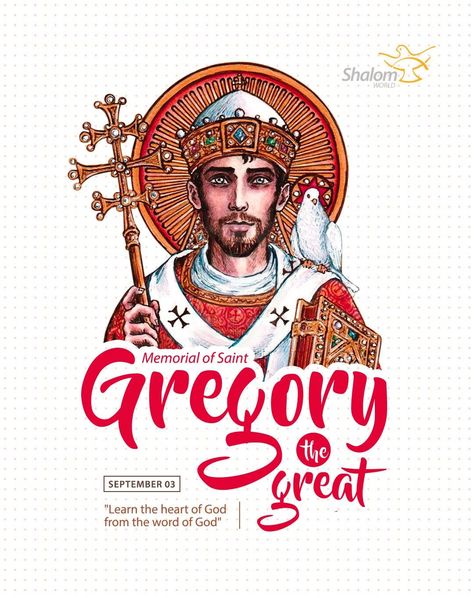 "No sacrifice is more acceptable to God than zeal for souls." - Pope Gregory the Great.  #ShalomWorldTV #SaintOfTheDay #Feast #PopeGregorytheGreat Saint Gregory The Great, Pope St Gregory The Great, St Lawrence Martyr, St Gregory The Great, Saint Gregory, St Lawrence, Word Of God, Layout, Pasta