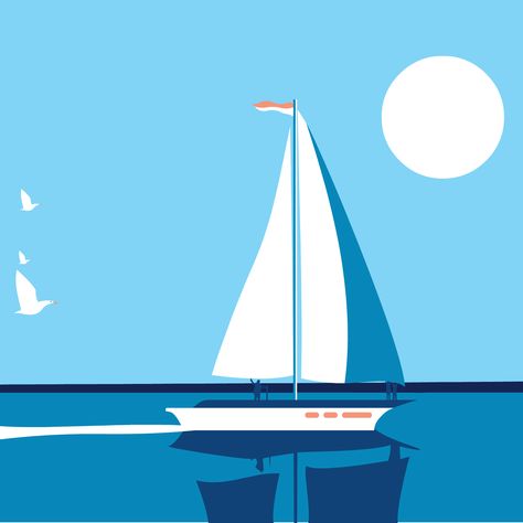 Sailing Illustration, Sailboat Illustration, Sunset Sailboat, Sailboat Art, Motion Graphics Inspiration, New Background Images, Geometric Painting, Doodle On Photo, Motion Graphics Design