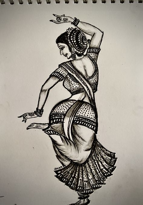 Odishi Dance Sketch, Odishi Dance Drawing, Indian Drawing, Dancer Drawing, Buddhist Art Drawing, Abstract Pencil Drawings, Pencil Drawings Of Girls, Pen Art Work, Painting Flowers Tutorial