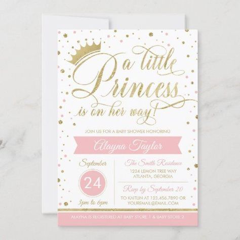 2.45 | Little Princess Baby Shower Invite, Faux Glitter | #little princess baby shower #princess baby shower #little princess baby shower invitation #pink and gold glitter #royal baby shower invitation #pink and gold baby shower #baby shower invitation #girl baby shower invitation #pink little princess #baby girl baby shower Royal Baby Shower Invitation, Princess Baby Shower Invitation, Royal Baby Showers, Glitter Invitations, Pink Baby Shower Invitations, Baby Shower Invitaciones, Princess Baby, Gold Baby Showers, Baby Shower Princess