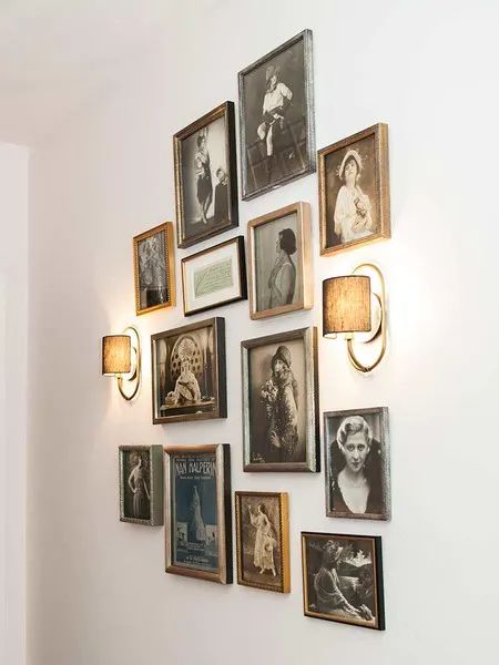 Gallery Wall With Sconces, Cubicle Style, Gallery Wall Lighting, Pond Lighting, Cozy Cubicle, Hallway Pictures, Beach Lighting, Urban Electric, Dorm Wall Decor