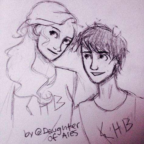 Percabeth selfie (actually just a picture XD) that someone requested :3 I came up with a new character design for how I draw Percy and now it looks almost exactly how I imagine him bc before I just drew him with the kind of hair that burdge bug gives him but now he looks like how I pictured him in my head New Character Design, Burdge Bug, Imagine Him, New Character, Percabeth, Heroes Of Olympus, Rick Riordan, Together Forever, In My Head