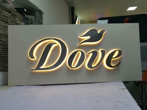 Store Signs Design, Glow Sign Board, Unique Reception Desks, Diy Mug Designs, Led Sign Board, Wayfinding Signage Design, Sign Board Design, Backlit Signs, Neon Box