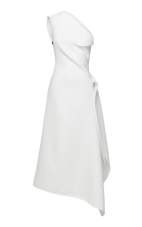 Soothe One-Shoulder Dress by MATICEVSKI for Preorder on Moda Operandi Maticevski Dress, Structured Fashion, Toni Maticevski, White Off Shoulder Dress, Informal Dress, Chic Dress Classy, One Shoulder Midi Dress, Alex Perry, Sleeves Designs For Dresses