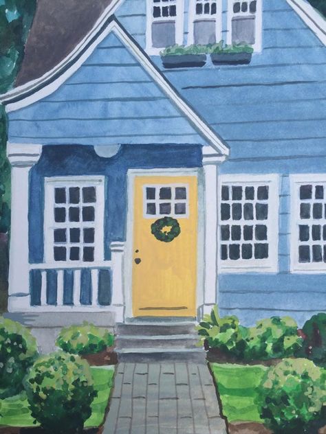 "This listing is for an original, one of a kind, portrait of your home, done in watercolor paints on professional grade watercolor paper. This listing is for a painting size 9\" x 12\". Listing is for painting only, no matte or frame is included. **This is a custom listing, the painting shown is an example of a house painting that I completed.  It is shown here to give you an idea of the style of painting that I typically work in.  Please browse my other listings as well, especially the architec Painted Lady House, Architectural Paintings, Watercolor House Painting, Home Watercolor, House Front Porch, Home Portrait, Interior Paintings, Custom House Portrait, House Portrait