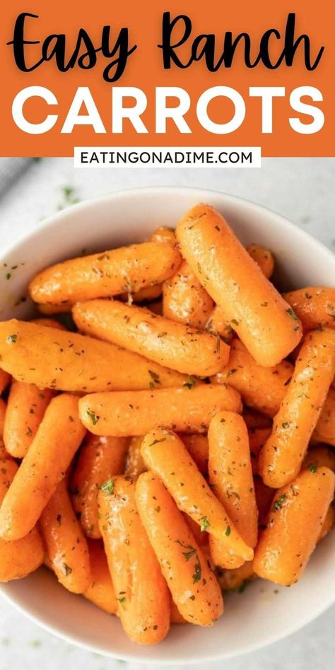 Ranch Carrots, Hidden Valley Ranch Recipes, Carrots In Oven, Ranch Seasoning Recipes, Carrots Healthy, Roasted Carrots Recipe, Carrots Recipe, Baked Carrots, Hidden Valley Ranch