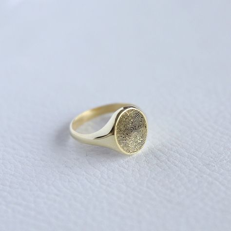 Personalized Signet Ring, Fingerprint Signet Ring, Fingerprint Jewelry Memorial, Wedding Thailand, Fingerprint Jewellery, Engagement Finger, Fingerprint Ring, Elegant Wedding Rings, Onyx Signet Ring