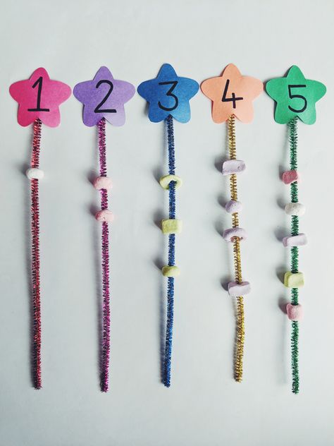 Beads Counting Activity, Counting Numbers Preschool Activities, Fun Counting Activities For Kindergarten, Numbers 0-5 Preschool Activities, Number 1 Recognition Preschool, Quantification Activities For Preschool, Counting Activities Kindergarten 1-20, Number Building Activities, Number Identification Activities 1-5