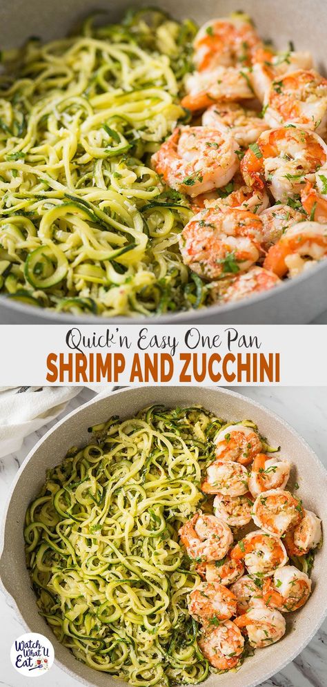 Healthy Lunch With Shrimp, Zucchini Noodles And Shrimp Healthy, Lemon Garlic Butter Shrimp With Zucchini Noodles, Easy Low Carb Pescatarian Recipes, Shrimp With Zucchini Recipes, Shrimp Zoodles Healthy, Shrimp Dinner Healthy, Healthy Veggie Recipes Clean Eating, Keto Zoodle Recipes