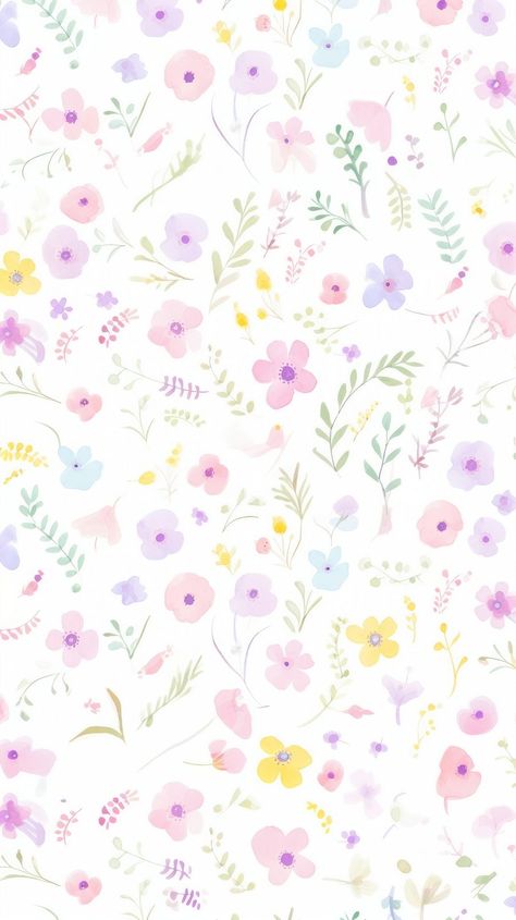 Flower Wallpaper Design, Pastel Flowers Background, Cute Pastel Patterns, Little Kids Wallpaper, Cute Graphics Design, Pretty Flower Backgrounds, Kids Background Wallpapers, Cute Wallpapers Flowers, Line Art Iphone Wallpaper