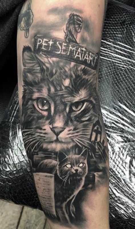 Pet Cemetery Tattoo, Pet Sematary Tattoo, Dark Tower Tattoo, Stephen King Tattoos, Horror Tattoos, Movie Tattoo, Pet Cemetery, King Tattoos, Perfect Tattoo