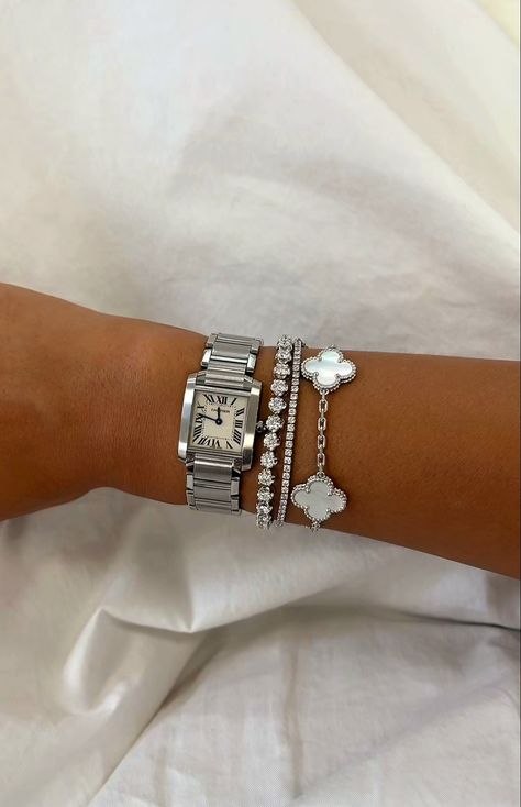 Silver Bracelet Stack, Luxe Jewelry, Wrist Jewelry, Dope Jewelry, Jewelry Essentials, Classy Jewelry, Stacked Jewelry, Jewelry Lookbook, Instagram Inspo