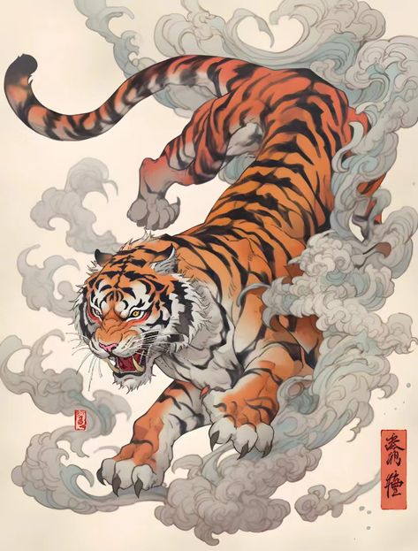 Find Your Lucky Colors for the Year of the Tiger in Chinese Zodiac Feng Shui Dragon Japanese Drawing, Celtic Tiger Tattoo, Traditional Chinese Tiger Tattoo, Tiger Back Tattoo Japanese, Tiger Protecting Cubs, Tiger Backpiece Tattoo, Tiger Chinese Art, Tiger And Jaguar Tattoo, Chinese Style Tiger Tattoo