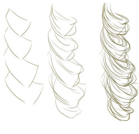 Simple curl reference  ~<3 3b Hair Drawing Reference, Curls Reference Drawing, How To Draw Ringlets Curly Hair, Curl Tutorial Drawing, How To Draw Spiral Curls, How To Draw Curled Hair, Ringlet Curls Drawing, How To Draw Loose Curls, How To Draw Coils