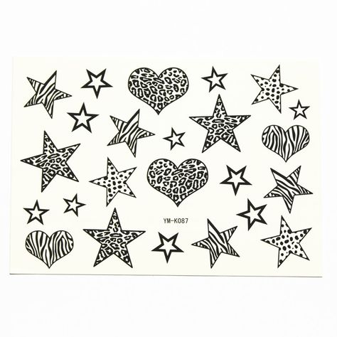 Animal print Cheetah Print Star Tattoo, Leopard Print Heart Tattoo, Leopard Print Tattoo For Women, Leopard Print Drawing, Zebra Print Tattoos, Leopard Print Tattoo, Cheetah Print Tattoo, Animal Print Tattoo, Cheetah Print Tattoos