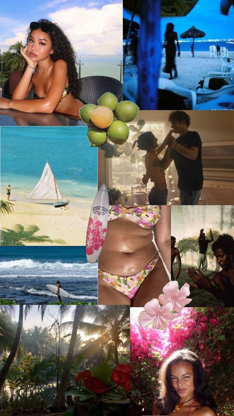 carribean, island vibes, surfer girl, beach life, fruit, Girl Beach, Island Vibes, Island Girl, Surfer Girl, Beach Life, Fruit, Collage