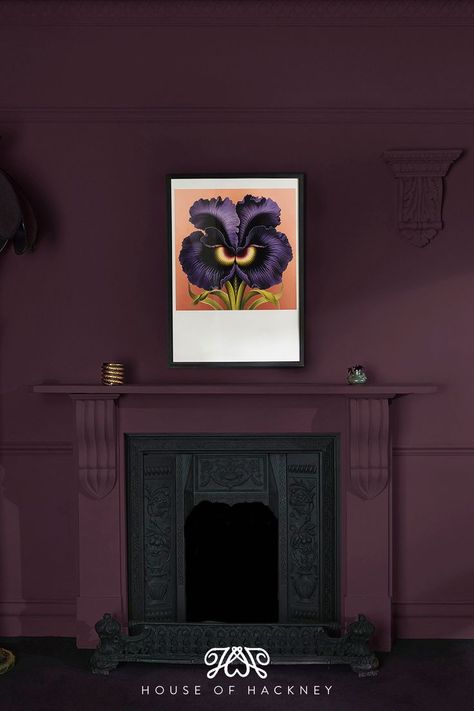 Discover the perfect paint colours to take your interiors over to the dark side this Halloween. Uncover the collection through the link in bio. Dark Purple Walls, Purple Accent Wall, Plum Walls, Paint Collection, Art Of Nature, Luxury Paints, House Of Hackney, Hydrangea Painting, British Interior