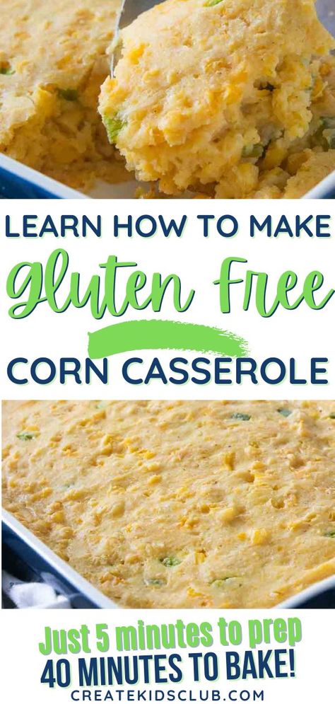 Gluten Free Corn Casserole Recipe, Gluten Free Corn Casserole, Gluten Free Cornbread Recipe, Casserole Side Dishes, Gluten Free Sweet Potato, Gluten Free Cornbread, Corn Casserole Recipe, Gluten Free Sides Dishes, Gluten Free Flour Blend