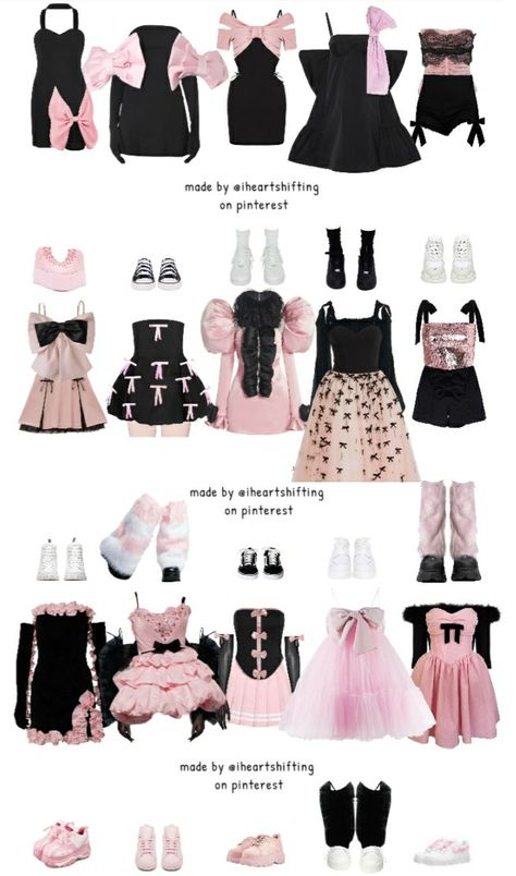 Matching Performance Outfits, The Idol Outfit Ideas, K Pop Shifting Outfits, Shop Look Outfits Kpop, Alt Kpop Outfits, Kpop Idol Dress Outfit, Cute Kpop Outfits Pink, Kpop Idol Award Show Outfits, Pink Kpop Stage Outfits