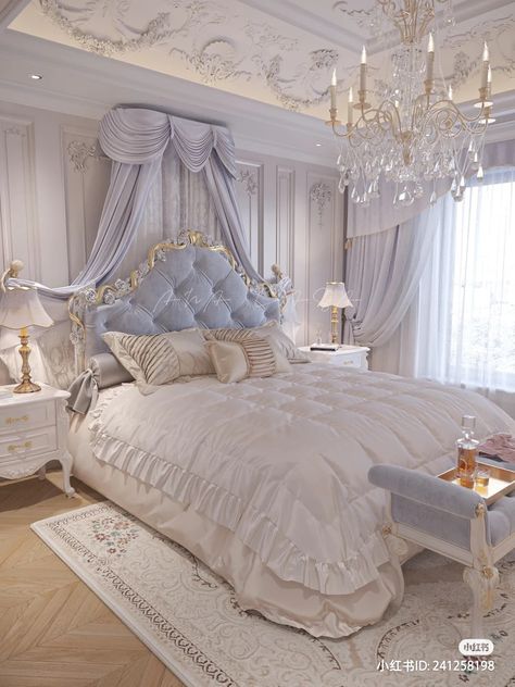 Fancy Vintage Bedroom, Royal Bedroom Princesses, Pink Victorian Bedroom, Bilik Tidur Mewah, Casa Fantasy, Fancy Bedroom, Royal Bedroom, تصميم داخلي فاخر, Luxury Bedroom Design