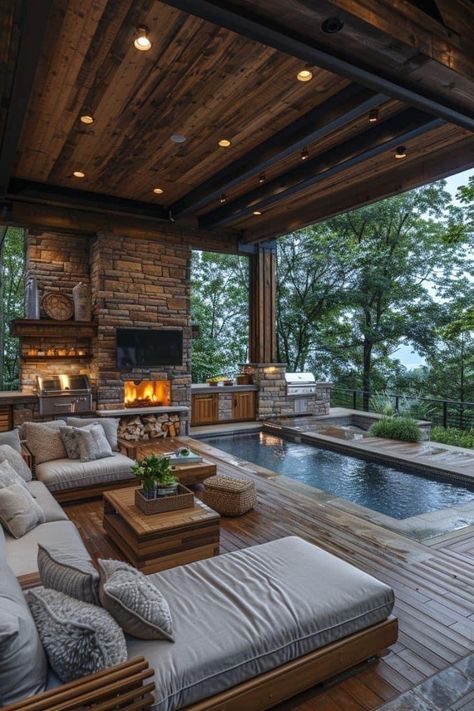 Urban Balcony, Backyard Pavilion, Outdoor Living Rooms, Farmhouse Barndominium, Backyard Remodel, Outdoor Living Room, Outdoor Decor Backyard, Dream Backyard, Backyard Patio Designs