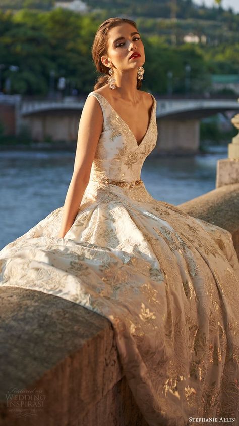 Stephanie Allin, Gold Wedding Dress, Full Dress, Gown Wedding, Ball Gowns Wedding, Gorgeous Gowns, Bridal Couture, Ball Gown Wedding Dress, Gown Wedding Dress