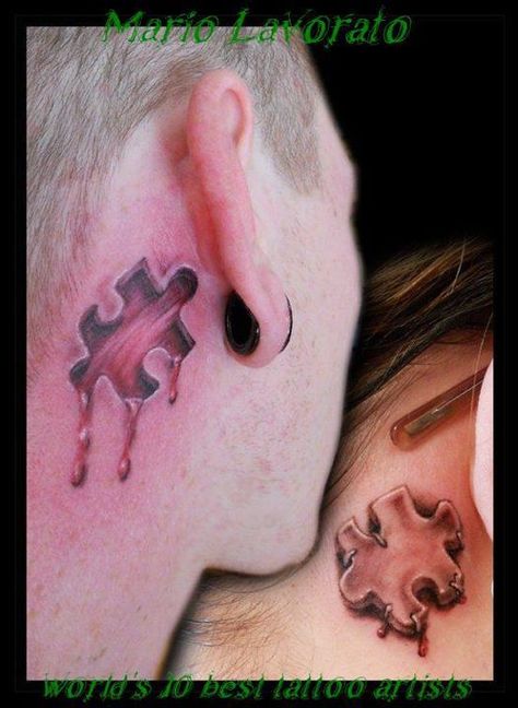 Couples tattoo. Neat concept Saw Puzzle Piece Tattoo, Jigsaw Tattoo, Zombie Couple, Couple Tattoos Love, Puzzle Piece Tattoo, Puzzle Tattoos, Couples Tattoo, Cute Couple Tattoos, Couple Tattoo