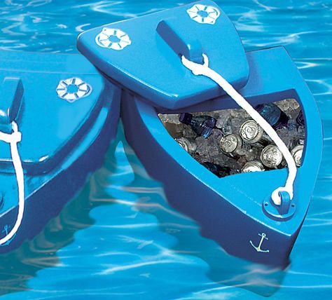 This floating ice chest is styled like a little boat that holds and chills up to 12 cans inside its thick, durable and buoyant foam hull! Lake Accessories, Lil Boat, Floating Cooler, Boat Days, Living Pool, Lake Fun, Pool Stuff, Leisure Pools, Float Trip