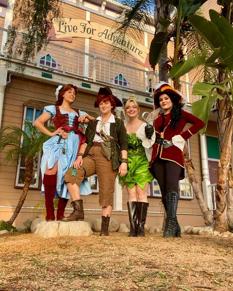 Neverland Pirates (pirate Peter Pan, pirate Wendy Darling, pirate Tinkerbell and Captain Hook) Tinkerbell Wendy And Peter Pan Costume, Captain Hook Girl Costume, Captain Hook Costume Women, Peter Pan Costume For Women, Tinkerbell And Captain Hook Costume, Tinkerbell And Peter Pan Costume, Pirate Tinkerbell, Wendy Darling Costume, Peter Pan Halloween Costume