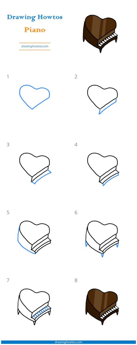 How to Draw a Piano - Step by Step Easy Drawing Guides - Drawing Howtos How To Draw Music Notes Step By Step, How To Draw A Piano Step By Step, How To Draw A Piano, Piano Drawing Easy, Pants Png, Draw Music, Plain Black Wallpaper, Easy Drawing Guides, Piano Ideas