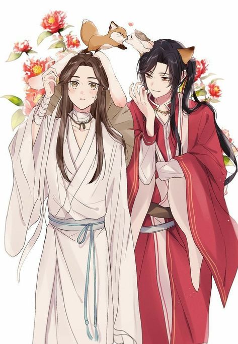 Hua Lian, San Lang, Mxtx Novels, Chinese Anime, Xie Lian, Heaven's Official Blessing, Anime Kiss, Fanarts Anime, Art Pages