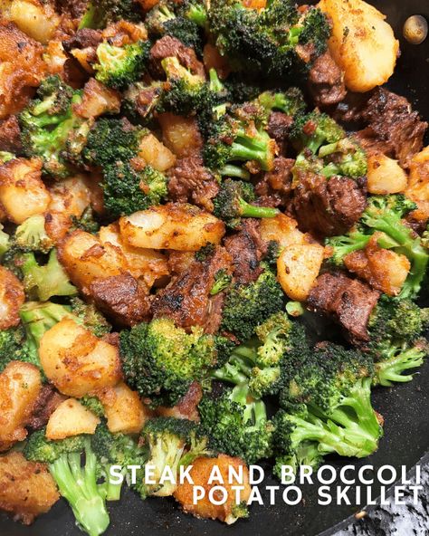 Steak Potatoes And Broccoli, Cajun Butter Steak, Potatoes And Broccoli, Broccoli Potato, Steak And Broccoli, Potato Skillet, Broccoli And Potatoes, Cajun Butter, Leftover Steak