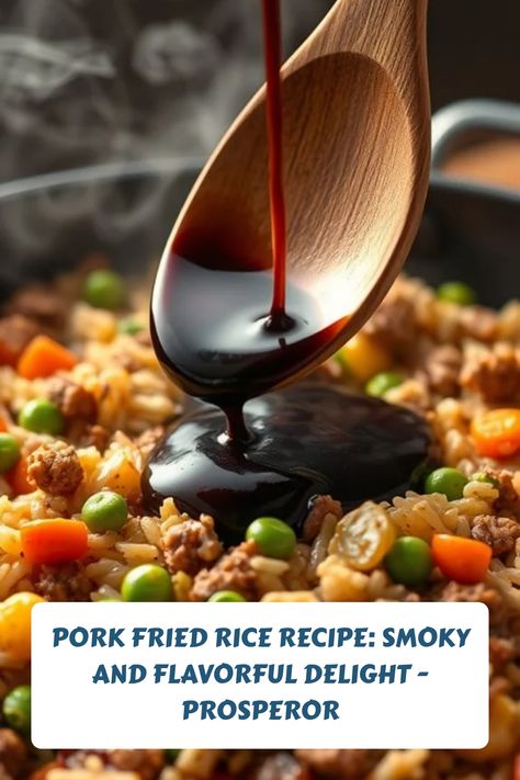 Pork fried rice with vegetables, topped with soy sauce. Pork Fried Rice Recipe, Vegetable Fried Rice Recipe, Pork Fried Rice, Leftover Rice, Quick Weeknight Meals, Fried Rice Recipe, Frozen Peas, Rice Recipe, Ground Pork