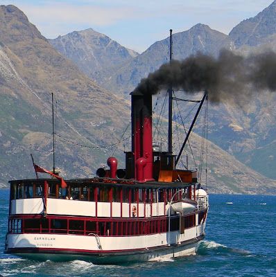 Steam Boat - Queenstown, NZ Paddle Boats, Model Engineering, Queenstown Nz, Steampunk Festival, Small Sailboats, Romantic Cruise, Lakefront Property, Old Boats, Paddle Boat