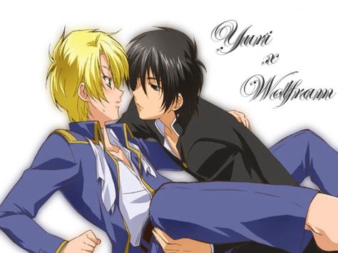 Wolfram X Yuuri        _Kyo Kara Maoh! Kyo Kara Maoh Yuuri X Wolfram, Kyou Kara Maou, Blue Exorcist Mephisto, Kyo Kara Maoh, Shinra Kusakabe, 00s Nostalgia, Yuri Manga, Familia Anime, Reborn Katekyo Hitman