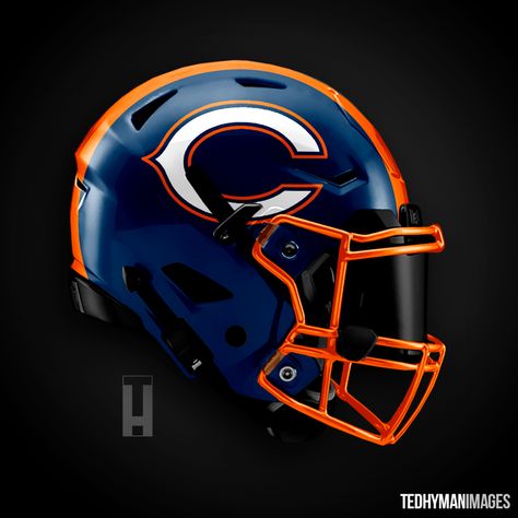 New Nfl Helmets, Cool Football Helmets, Bears Packers, Football Helmet Design, Nfl Helmets, Nfl Team Colors, Nfl Football Helmets, 32 Nfl Teams, Chicago Bears Logo