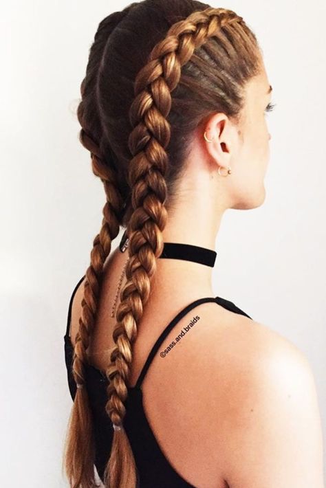 Styling Options for Double Dutch Braids ★ See more: http://lovehairstyles.com/cute-dutch-braids/ Tree Braids Hairstyles, Tan Skin Blonde Hair, Double Dutch Braid, Dutch Braid Hairstyles, Top Braid, Boxer Braids, Dutch Braids, Types Of Braids, Effortless Hairstyles