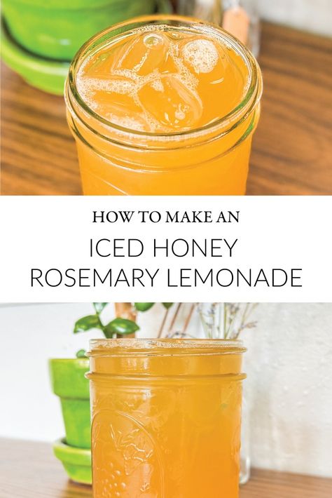 Learn how to make our favorite mocktail of the summer -- the Honey Rosemary Lemonade. Check out the full recipe on our blog. Honey Mocktail Recipe, Fall Lemonade Recipe, Rosemary Lemonade, Thanksgiving Hosting, Honey Lemonade, Honey Drink, Lemonade Recipe, Hosting Thanksgiving, Bar Recipes