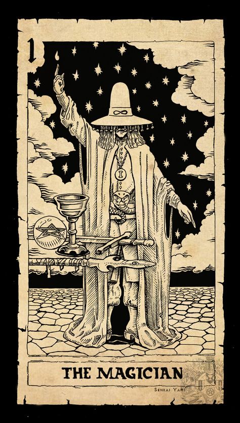 ArtStation - The Magician, Senkai Yami Senkai Yami, Tarot Cards Art Illustration, Magician Tarot Card, Kartu Tarot, Magician Tarot, Vintage Tarot Cards, The Magician Tarot, Tarot Tattoo, Arte Occulta