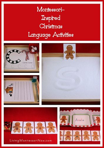 List of free Christmas printables and ideas for using free printables to create Montessori-inspired Christmas language activities for preschoolers through first graders Christmas Language Activities, Gingerbread Preschool, Montessori Christmas, Letter Activity, Gingerbread Unit, Christmas Sensory, Christmas Literacy, Gingerbread Activities, Christmas Preschool